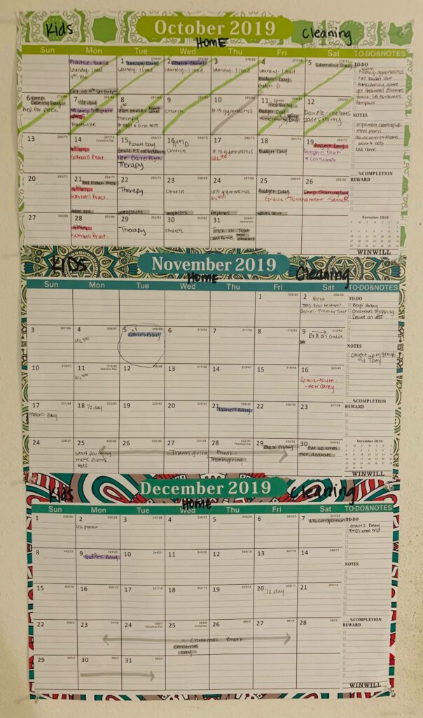 quarter paper calendar